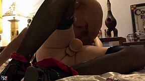 2312 - French Amateur Clothed-Sex Satin Lingerie Bra Corset Thong Panties Rimming Doggystyle