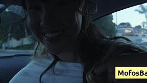 sexy asian hottie plays with her natural big boobs in the car in front of her friend tomie tang charles dera!