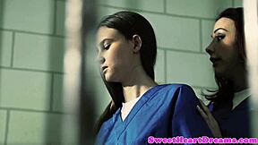 pussylicking lesbian inmates tribbing in prison!