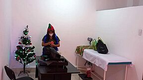 The nurse gets caught decorating the doctor's office and turns super sexy