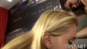 Breasty tranny gets fisted and drilled hard