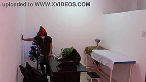 The nurse gets caught decorating the doctor's office and turns super sexy