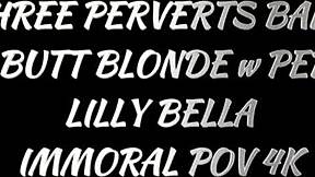 Lilly Bella's Birthday Gangbang With Three Huge Cocks Pounding Her Tight Holes