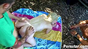 Sex in Nature with Teen Babe Jessica Jensen Cumming Outdoors