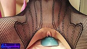 Blonde amateur explores anal toys in homemade session. Big ass gaping with dildo and buttplug fun.