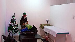 The nurse gets caught decorating the doctor's office and turns super sexy