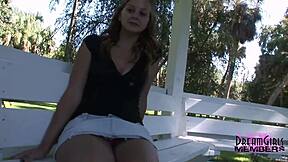 wild public flashing with college cutie?