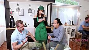 Imagine a bizarre group adventure with petite milf in outdoor public fun