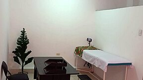 The nurse gets caught decorating the doctor's office and turns super sexy