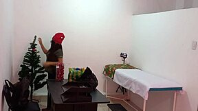 The nurse gets caught decorating the doctor's office and turns super sexy