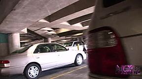 wild public flashing with college cutie?