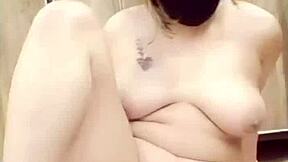 Vegetable inserted deep in ass with intense fucking and moaning