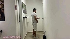 wife goes for massage but ends up fucking the masseur, husband arrives at the right time