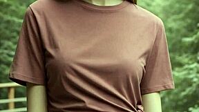 standing in underwear on bridge