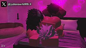 Two voluptuous women engage in activity with a partner.