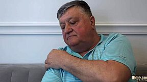 gorgeous nymphet helps old guy relax, getting pussy licked and riding in reward orgasm