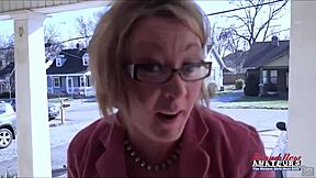 horny blonde milf primrose sucks cock and swallows cum 😈