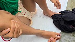 Desi village girl seduces boyfriend for outdoor pussy fucking on ranch