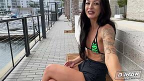 charlie valentine sucks big cock and gets cum all over her petite body