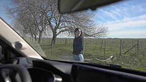 horny teen sucked and swallowed me during our road trip