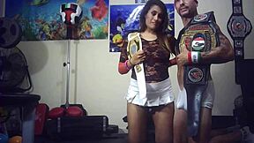 Behind the scenes pornshoot the pornstar champion vs big breast babe in camel clutch wrestling hold match & hardcore xxx sex