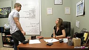 Young Guy Seduces Big Boobs Cougar Teacher Devon Lee for Rough Detention Fuck