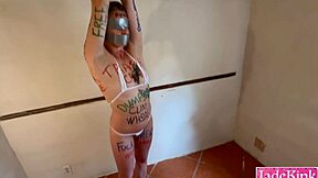 bdsm bound slut treated like trash can and humiliation