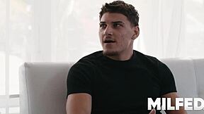 Hot mom-in-law seduces her son's daughter boyfriend with taboo advances