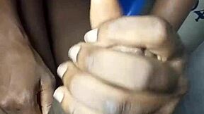 African Teen Shows Phat Cock-Sucking Lips And Drinks Cum