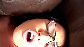 Eva Angelina keeps her glasses on for this hard-driving one-on-one fuck. Want to watch her deepthroat and ride?