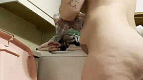 Chubby Dakota Marr Folding Laundry Naked!