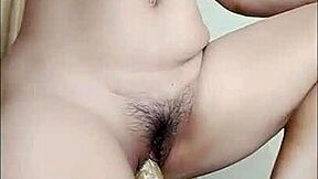 Asian slutwife toys pussy to orgasm in intriguing session