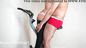 indian desi sexy lady fucked hard with stranger in the gym while doing exercise