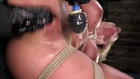 Blonde With Clamped Thong And Hairy Pussy Exposed