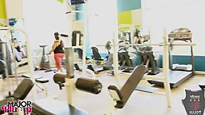 Sofia Rose Eye-Fucks Rome Major in Gym Flirting Turned Pussy Pounding