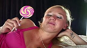 Blonde babe in lolicum introduction casting interview with dirty talk and food fetish!