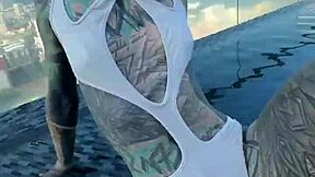 Bikini model at Pattaya pool