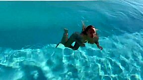 Gorgeous Monika Fox swims naked in pool in beautiful place free