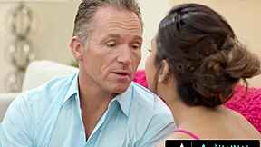 nuru massage - gorgeous autumn falls gives her step-uncle a naughty massage that turns wild