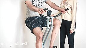 indian desi sexy lady fucked hard with stranger in the gym while doing exercise