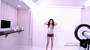 sleek model seduced in casting fuck