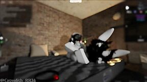 girl with big ass teases with blowjob before sex with follower