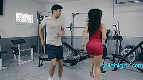 Married client flirts with her husband's young trainer