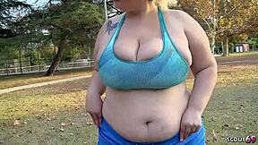 BBW Cougar Teases Bouncing Boobs in Chubby Fuck