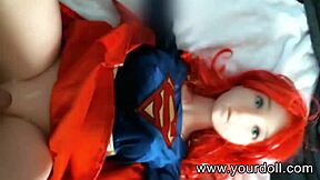 Fuck my redhead superman cosplay doll with big tits