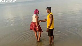 having fun on the beach with asian and european pornstars backstage