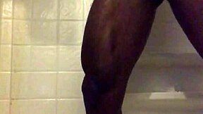 I enjoy stroking in the shower with my big black cock.