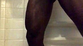 I enjoy stroking in the shower with my big black cock.