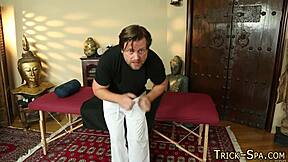 rubbed down blonde cutie... oh, so horny and fingered!