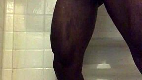 I enjoy stroking in the shower with my big black cock.